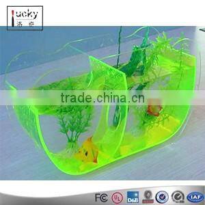 Custom acrylic mini fish tank/aquarium with two divides fish tank