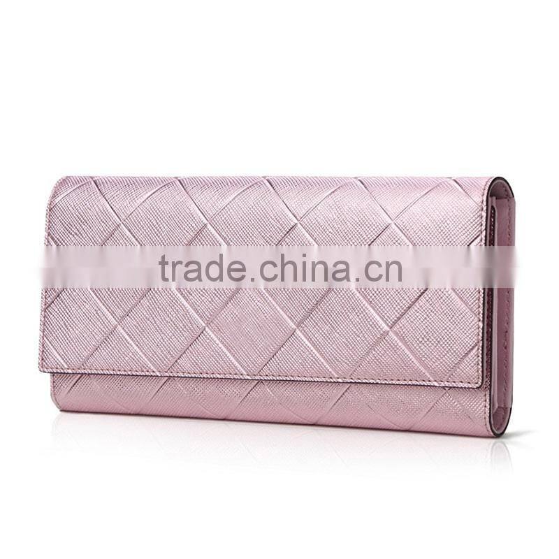 custom logo/material/color genuine leather ladies purse, handmade cowhide leather women wallet/clutch bag from Guangzhou