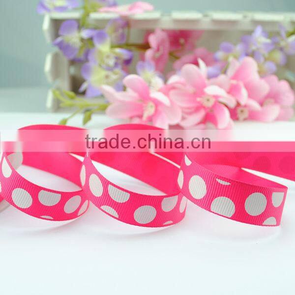 high quality grosgrain printed polka dot hair ribbon for bow tie