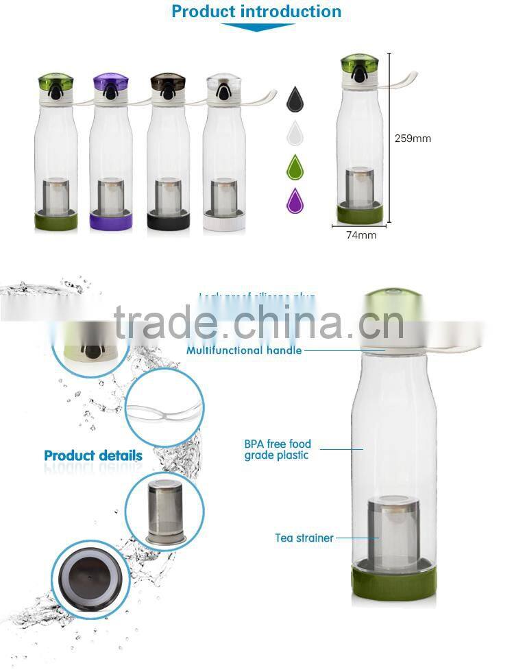 Transparent 700ml sport plastic tea water bottle