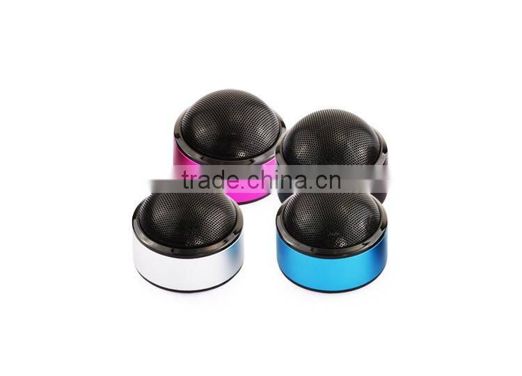 2016 hot portable Mini Speaker with round shape, popular metal bluetooth speaker with FCC certificate,wireless speaker