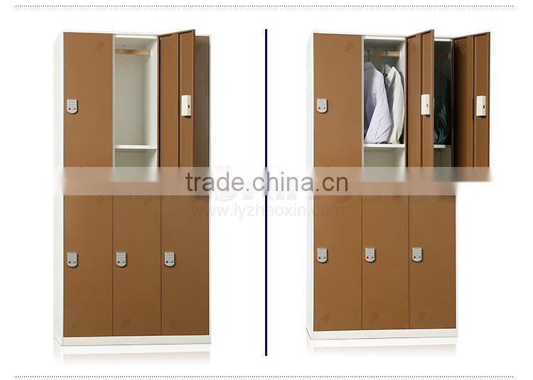 compartment 6-door steel locker digital lock wardrobe locker furniture