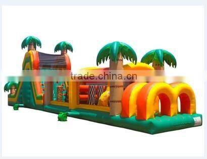 3.3mWx20mLx6mH tropical theme giant adult Inflatable obstacle course for sale large inflatable games