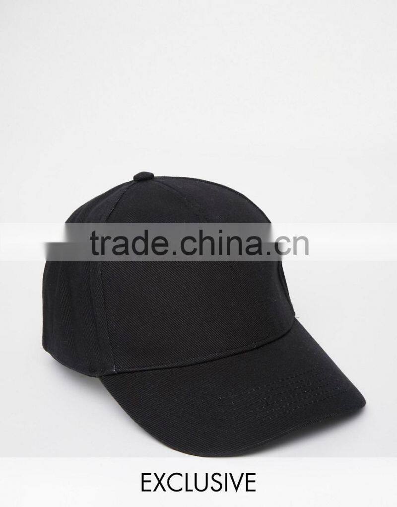 China Factory Daijun New Design OEM High Quality 100%cotton Velcro Black Plain Men Custom 5 Panel Baseball Cap