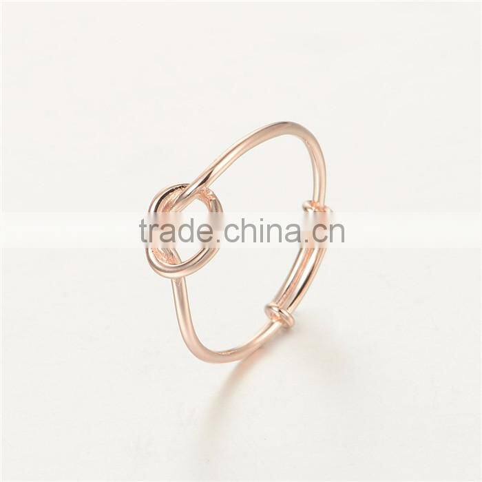 Simple Design 925 Silver Wedding Rose Gold Rings Without Stones