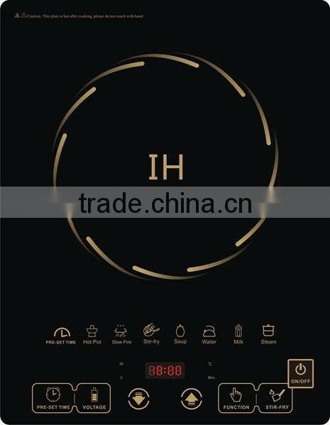 110v ETL certificate Chinese black crystal panel Timer function induction cooker