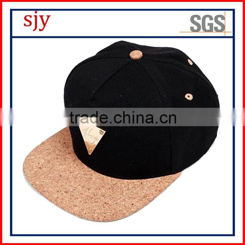 custom flat brim metal plate cheap snapback cap for sale