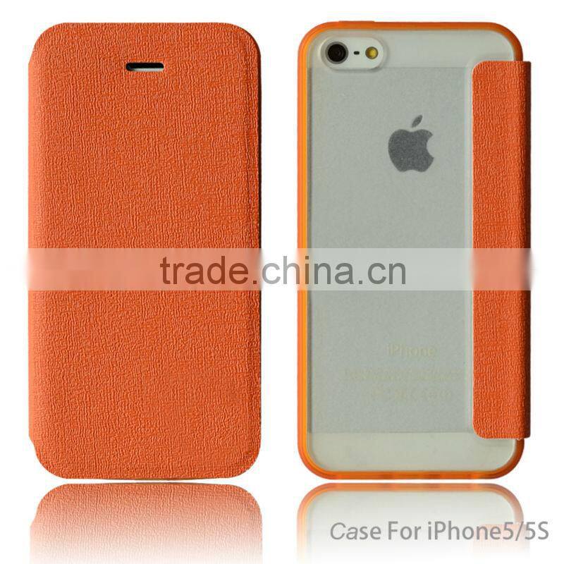 2014 solid color book type smartphone case for iphone 5
