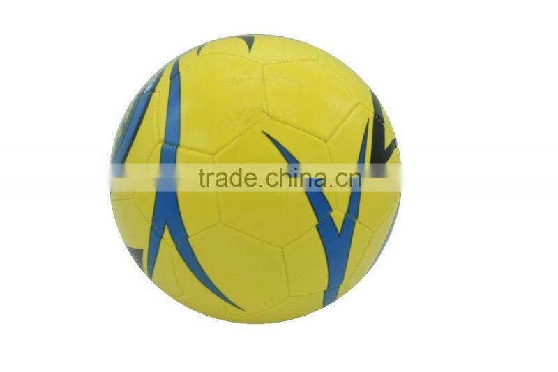 yellow color machine stitched pu matte size 5 football