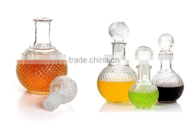 750ml glass vodka bottle with glass cork