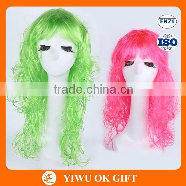 Polyester artificial kinky curly cosplay wig
