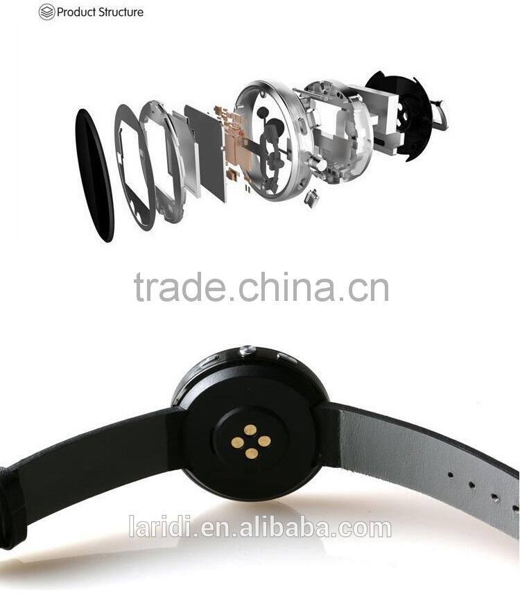 2015 New arrived bluetooth and leather smartwatch D360 smart watch for mobile phone with ios and android