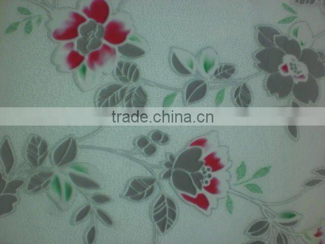 Newest hot sales transparent crystal page tablecloth with floral pattern vinyl straight/lace edge