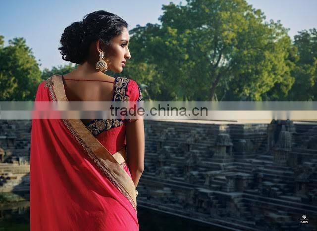 Green Chiffon On Net Designer Saree