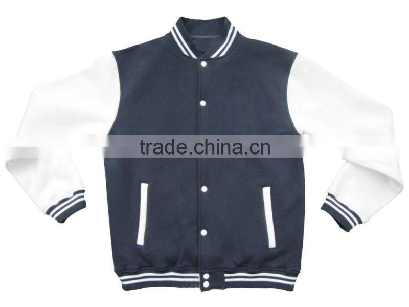 White Custom Baseball Jacket Men