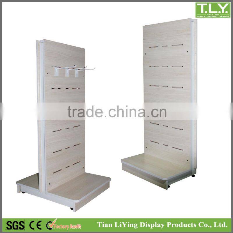 SSW-CW-101 MDF Slatwall Display Gondola Shelving for Supermarket, Store, etc China Furniture Manufacturer