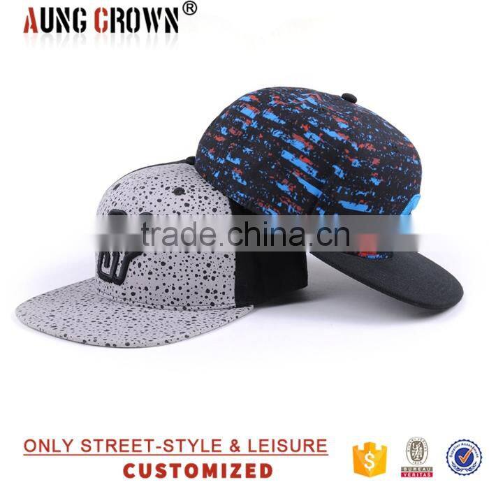 korean style floral digital print snapback caps