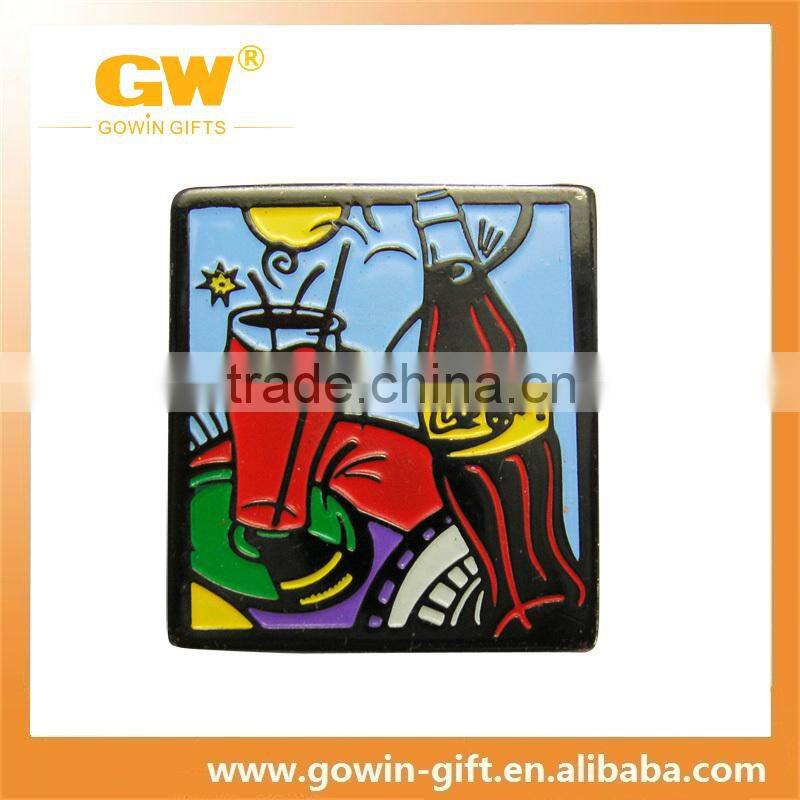 Zinc alloy custom engraved metal furniture label with enamel