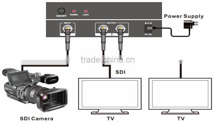 1 in 2 out SDI Splitter Support Cable > 100m , sound quality