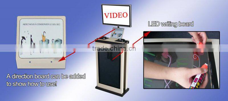 latest innovative technology products umbrella wrapper with led writing board and led Monitor display