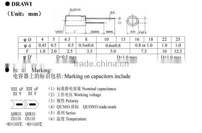 22UF/450V 16*22 aluminum electrolytic capacitor
