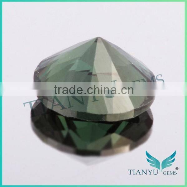 Synthetic spinel round brillant cut 152# dark green electric stone for waxing