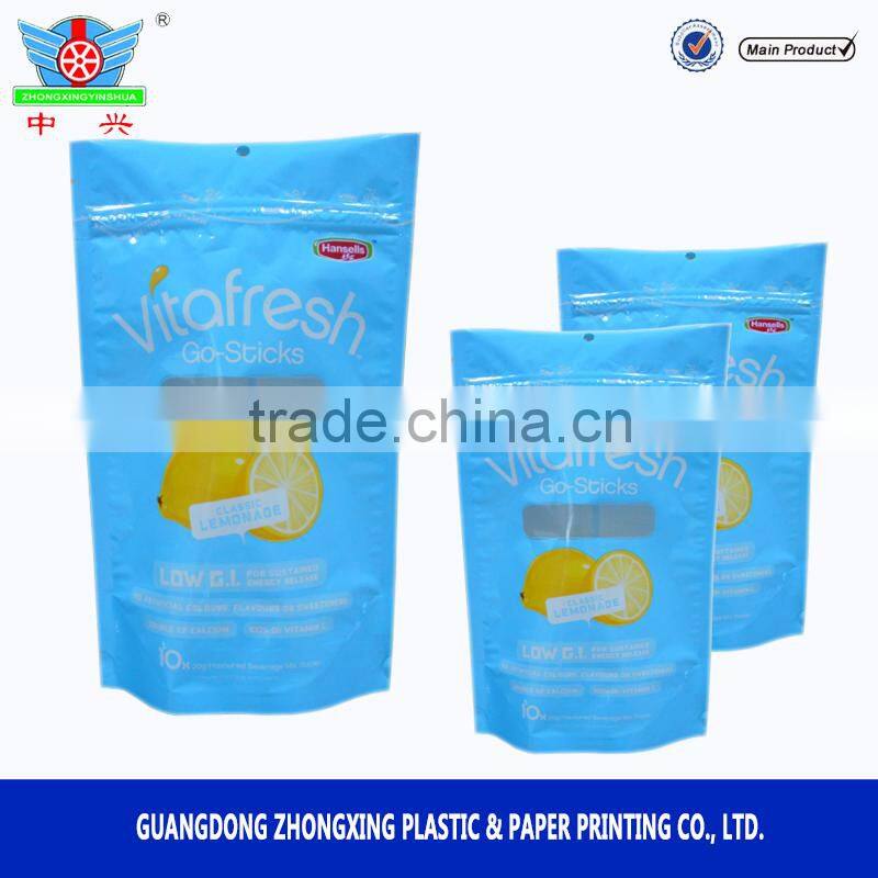 Food grade plastic Organic quinoa packaging bag with clear window