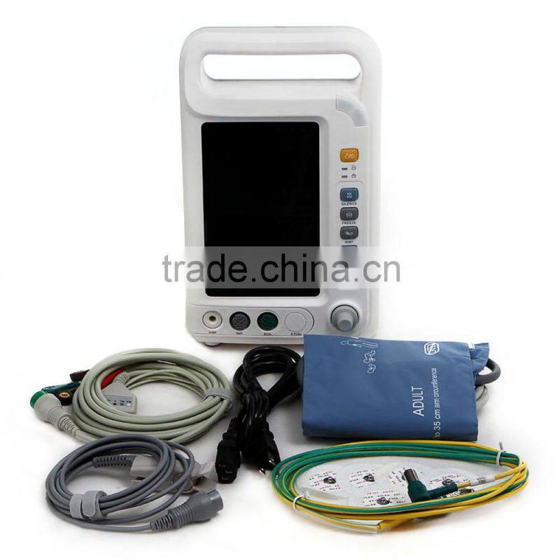 CE Approved portable Patient Monitor RPM-8000A 7 inch multi Parameter ECG, NIBP, SPO2, RESP, PR