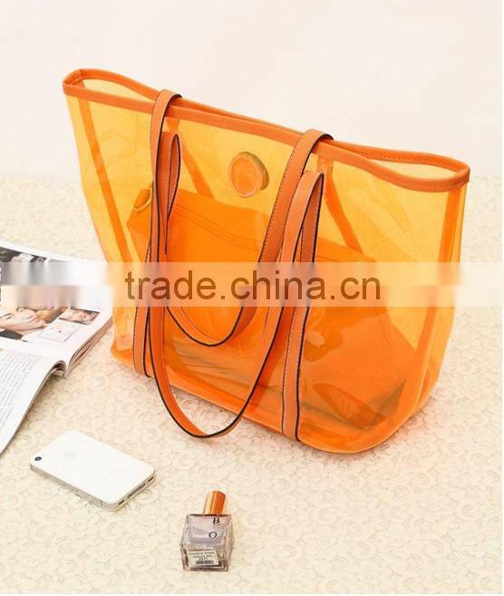 Wholesale Cheap Ladies Jelly Transparent Handbag Organizer Shoulder Bag