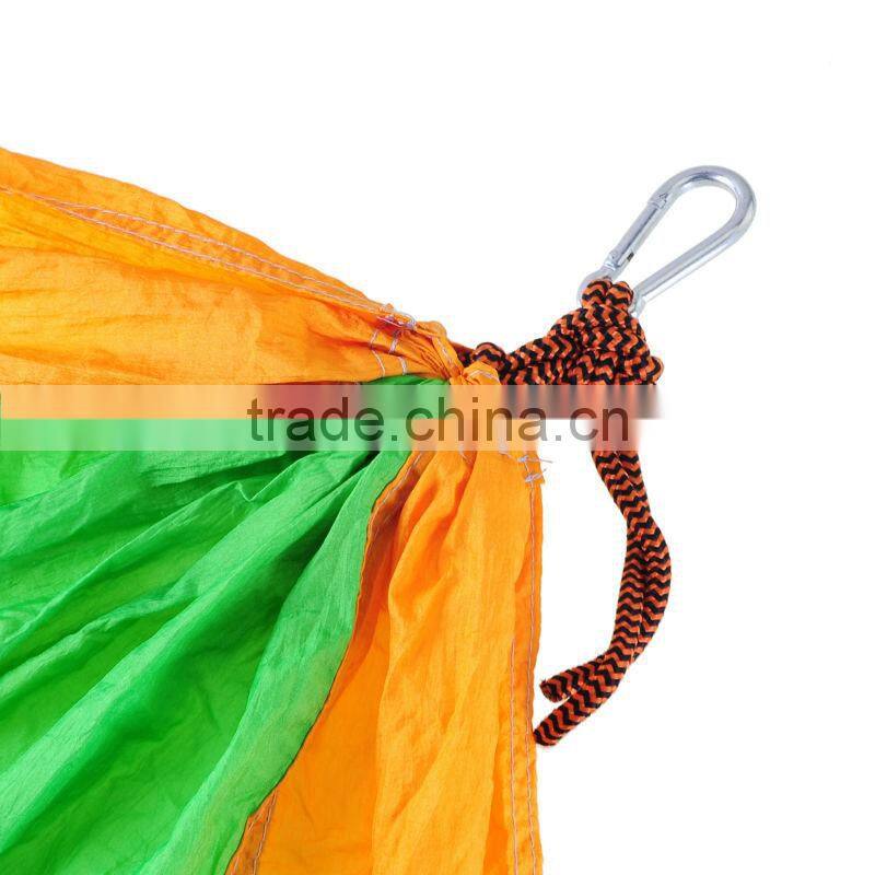 Portable Parachute Nylon Fabric Travel Camping covered rocking hammock for One Single Person