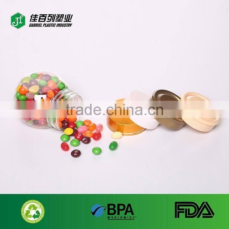 New product pet bottle to store cookies candys nuts passing food garde plastic bottle wholesale special design candy jar