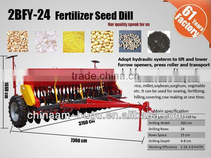 28 Rows Hydraulic Grain Sowing Machine with Fertilizer