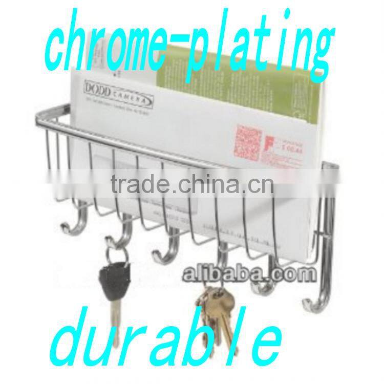 Professional chrome-plating durable wall mount mail key rack