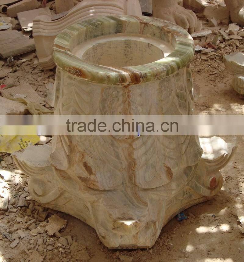 Pakistan Supplier ONYX COLUMNS AND PILLARS CARVING TOPS