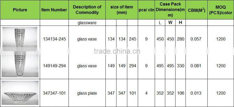 Diamond decorative glass vases for centerpieces