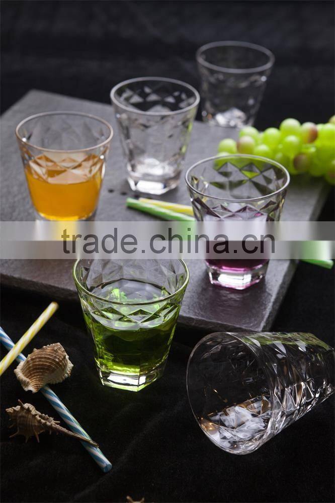 278ml old fashion emboss glass cup glass juice cup