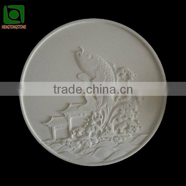 Carved Stone Fish Relief Carving
