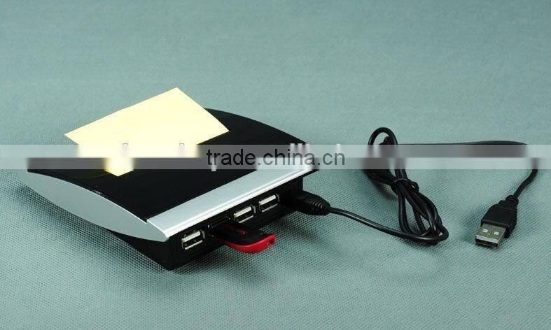 Funny Unique Design Square Shape 4 in 1 USB Hub With Memo Stick Stand USB Hub USB Notepaper Box