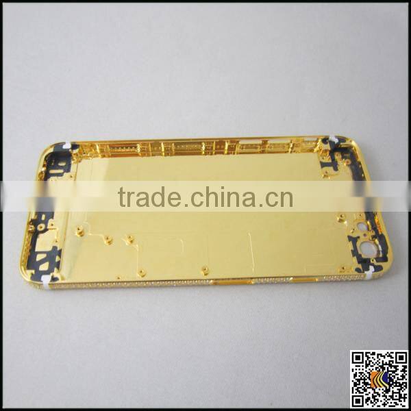 24k gold crystal housing for iphone 6s,for iphone 6s diamond back cover,back cover housing for iphone 6s