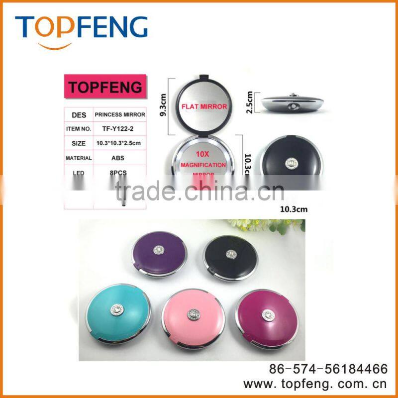 led light magnifying cosmetic mirror/led light makeup mirror/LED Princess Mirror/LED pocket mirror&mini mirror&compact mirror
