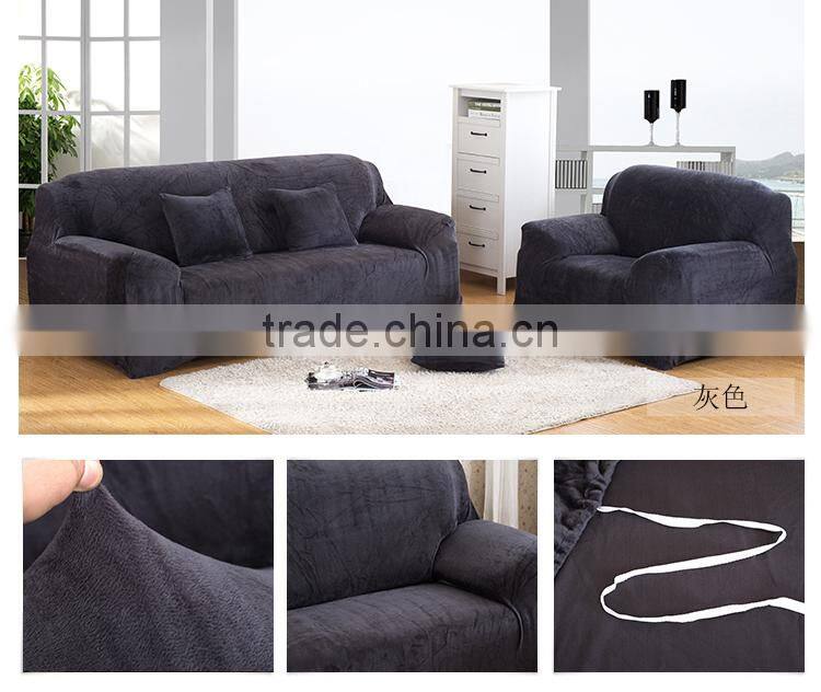 wholesale quality Autumn winter elastc flannel fabric protective sofa cover LQ-SC100