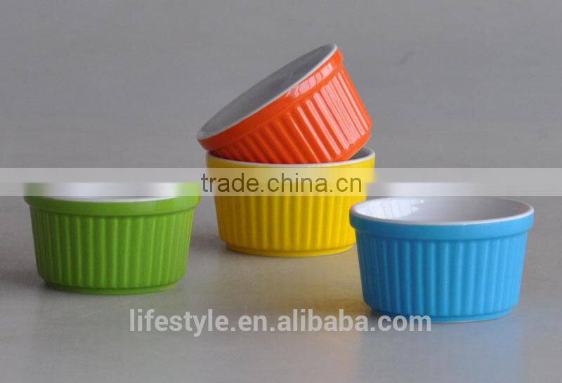 Ceramic Ramekin Bowl,Stoneware With Solid Color