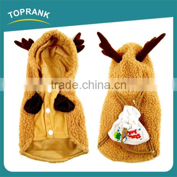 Hot selling Christmas deer apparel winter pet clothes of dog