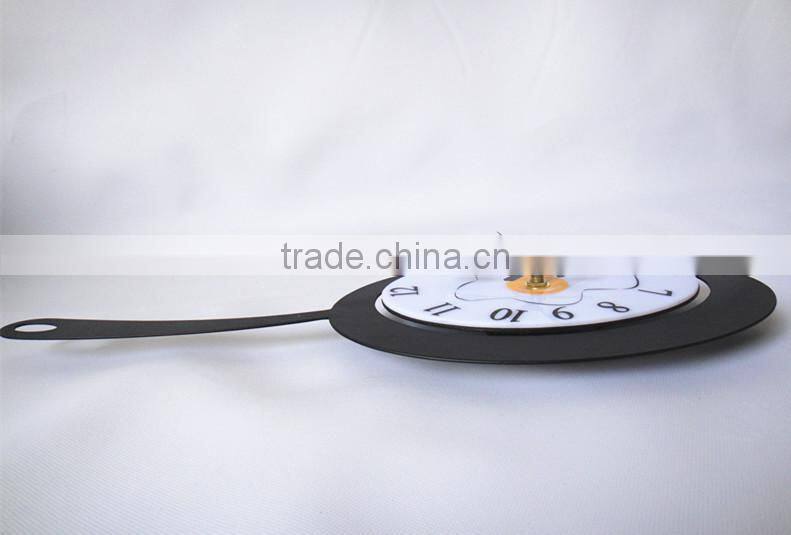 RH-4716 Novelty Egg shaped Metal Skillet Frying Pan Wall Clock