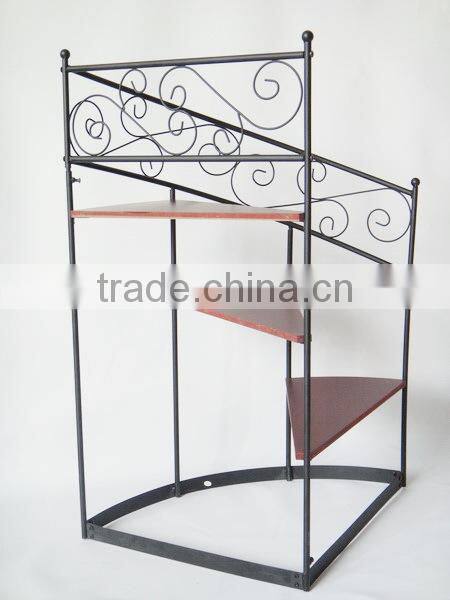 New Design 3 steps Metal Winding Staircase wrought iron plant stands