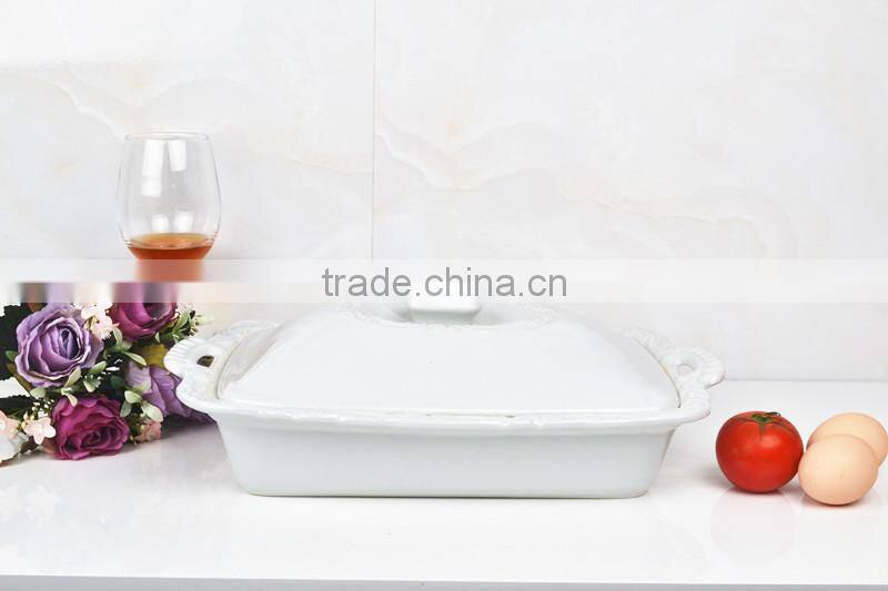 14.5" Square porcelain baking tray