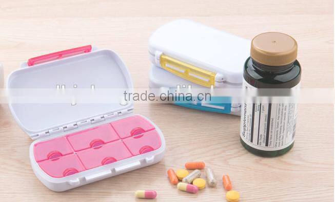 Plastic mini travelling pill box 6 day