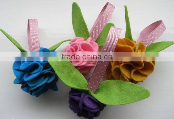 2017 hight quality new products hot sale interior home party decoration handmade felt artificial flower ornament for kids