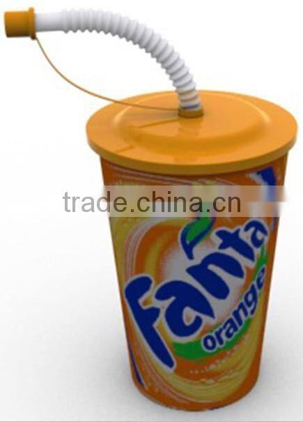 2017 promotional item PP kids plastic cups with straw for trading