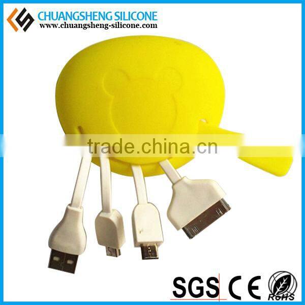 multifunction data wire case, silicone data line holder, silicone data link box